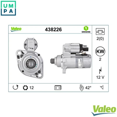 STARTER 438226 FOR SKODA OCTAVIA/II/Combi/III LAURA SUPERB YETI VW CC/SEDAN 2.0L - Image 1 of 4