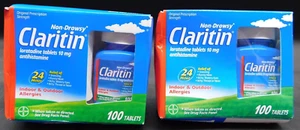 2Pk Claritin 24hr Non-Drowsy Allergy Medicine Tablets 100 Ct Ea Exp: 11/25+ New - Picture 1 of 7