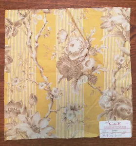 COWTAN & TOUT Lindsey in Yellow 17 1/2 x 17 3/4" Floral Cotton Fabric Sample - Picture 1 of 3
