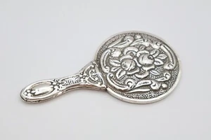 Delightful Vintage Silver Small Mirror Stamped 900 - Picture 1 of 10