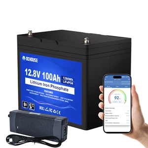 12V 100Ah LiFePO4 Bluetooth Lithium Batterie 100A BMS mit 10A Batterieladegerät - Bild 1 von 12