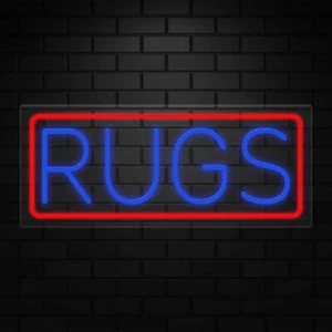 Rugs Neon Sign for Retail Displays | LED Flex Neon | 24"W x 10"H x 1"D - Picture 1 of 5