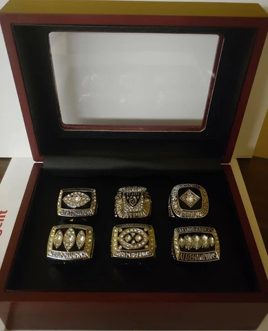 Oakland/Los Angeles Raiders - Championship Super Bowl 6 Ring Set W Box. Gannon Cover
