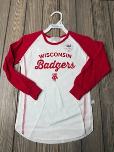 NWT Third Street Wisconsin Badgers Kids 4T Red & White Long Sleeve Shirt - Picture 1 of 3