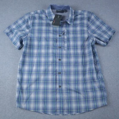 Camisa Free Country Para Hombre Mediana Exterior Ventilada Abotonada A Cuadros Manga Corta Nueva Con Etiquetas Foto 1 de 4