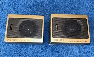Hitachi  HS-01 Pair Micro Bookshelf Speakers Stereo 3 3/8 By 2 5/8 - Picture 1 of 4