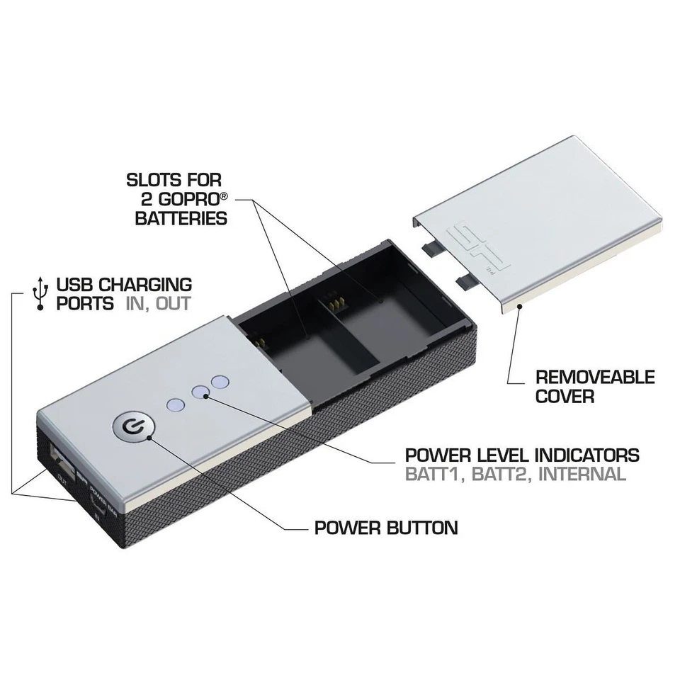 GoPro Hero 3 3 + зарядное устройство + зарядное устройство для телефона, SP гаджеты питания бар двойной набор - Изображение 1 из 4