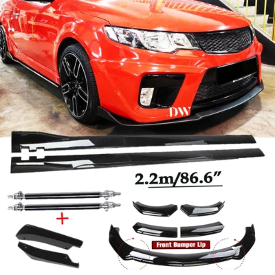 For Kia Forte Koup 2010-2017 Front Bumper Spoiler Body Kit /Side Skirt/Strut Glo - Image 1 of 4