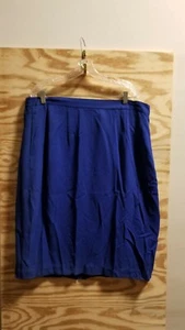 VAlerie Stevens Damen über dem Knie Bleistiftrock zwei Taschen Größe 20 W blau Reißverschluss - Bild 1 von 10