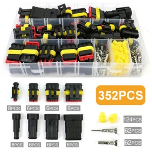 352x Terminales Conector Eléctrico Coche Impermeable Enchufe de Cable Automotriz 1234 PIN - Imagen 1 de 9