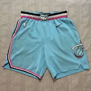 Nike Miami Heat Vice City Size 38 Large Swingman Shorts BV5875-425 Blue Pink