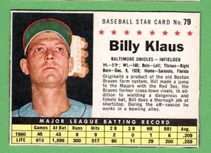 1961 Post #79 Billy Klaus box d Orioles EX+ see desc - Picture 1 of 6