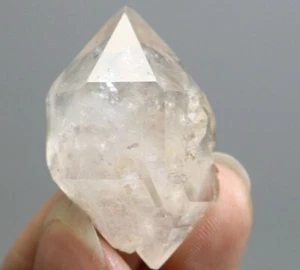 Natural Herkimer Diamond Quartz Crystal Stone Point Healing Mineral Specimen - Foto 1 di 14