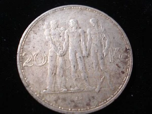SILBER Tschechoslowakei 20 Kronen, 1933 Silver 0.700 - Bild 1 von 2