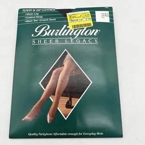 NOS Burlington Sheer Legacy Tummy & Hip Control Pantyhose Medium T18 Off Black - Picture 1 of 3