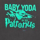 Baby Yoda Is My Patronus Black Heavy Cotton Graphic T-Shirt ~ Unisex Large