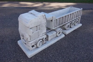 LKW MAN + Kippmuldenauf Beton - Stein 80 cm 52 kg Garten Deko Figur Skulptur Neu - Bild 1 von 5