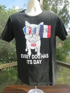 Fre Bull Men's Black Every Dog Has It's Day Short Sleeve T-Shirt Size Large - Picture 1 of 5