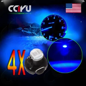 4Pcs T3 Neo Wedge LED Bulbs Instrument Panel Gauge Climate Side Light Lamp Blue - Picture 1 of 7