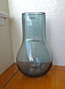 LIBERA TSCHECHISCHE MODERNE KUNST DICKE GLASVASE RAUCHGRAU 11,5" STRAUSS HIP DEKO CHIC - Bild 1 von 10