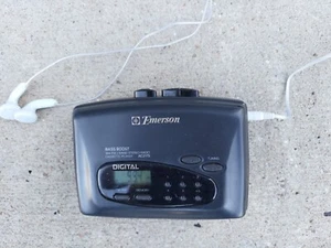 Vintage Emerson Walkman AM/FM Radio/ Cassette Player. Works Great! Black. - Picture 1 of 6
