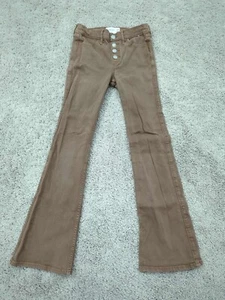 Abercrombie Kids Pants Girls Size 9/10 Brown High Rise Flare Stretch - Picture 1 of 8