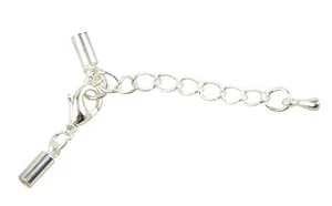 5 chiusure aragosta placcate argento 10mm con prolunga catena e connettore 59004-160A - Foto 1 di 3