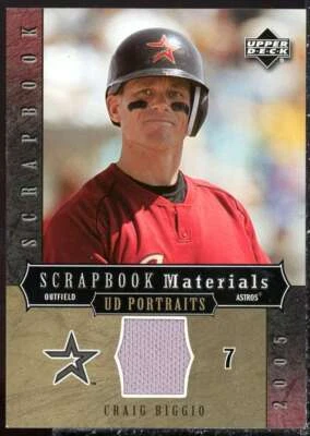Craig Biggio Jsy Card 2005 UD Portraits Scrapbook Materials #BI - Image 1 of 2