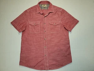 Woolrich Shirt Mens Medium Short Sleeve Lightweight Button Front Casual Red - Picture 1 of 6