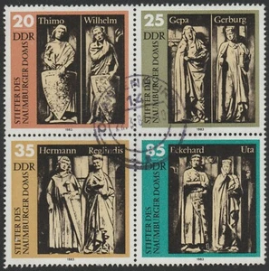 DDR 1983 SC# 2355a - 2358 - Naumberg Cathedral Statue - Block of 4 - Used - Picture 1 of 2