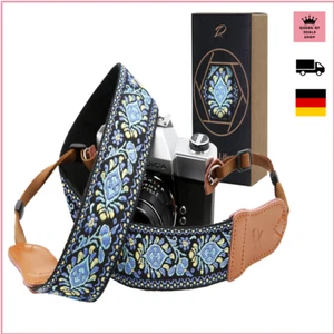 Kameragurt aus echtem Leder Vintage Blue - Bild 1 von 9