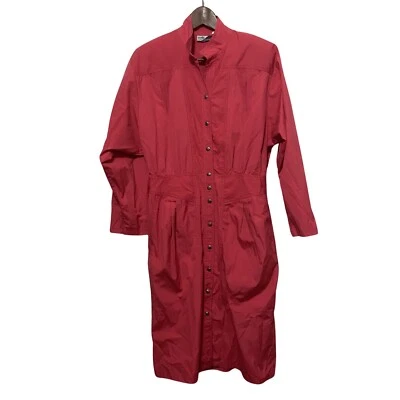 Vintage Starshine Sunshine Trenchcoat Dress Size Medium Pink New wave punk - Image 1 of 4