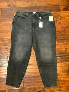 Good American anthrazitschwarze Good Legs Crop Denim Jeans, Größe 20-26, neu mit Etikett! - Bild 1 von 6