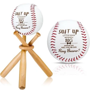 Ring Bearer Proposal Baseball Gift – Will You Be Our Ring Bearer? w Stand - Picture 1 of 9