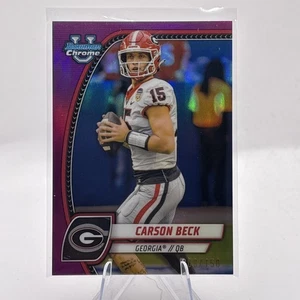 2024 Bowman University Chrome - Carson Beck #2 Fuchsia Refractor /150 (RC) - Picture 1 of 3
