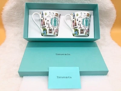 Juego de 2 tazas Tiffany & Co. 5th Avenue Bone China auténticas 210 ml con caja Foto 1 de 4