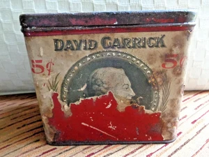 Seltenes David Garrick Papieretikett Humidor aufklappbar 50 Zigarren Dose mit Steuerstempel von 1910 - Bild 1 von 7