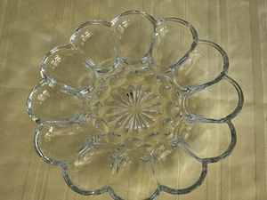 Vintage 1977 - Anchor Hocking Fairfield Clear Glass Deviled Egg Plate Server - Picture 1 of 7