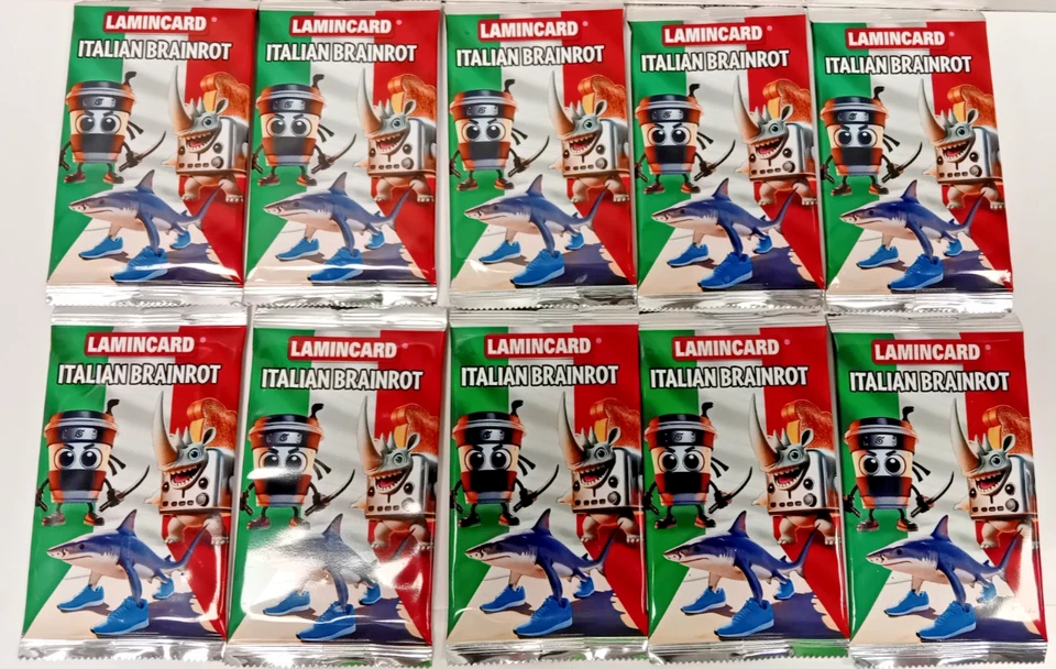 10 BUSTINE ITALIAN BRAINROT LAMINCARD DIRAMIX -RAPIDA CONSEGNA-