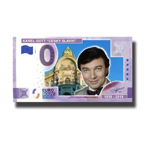 0 Euro Souvenir Banknote Karel Gott "Cesky Slavik" 1939-2019 Custom Colour Czech - Picture 1 of 2