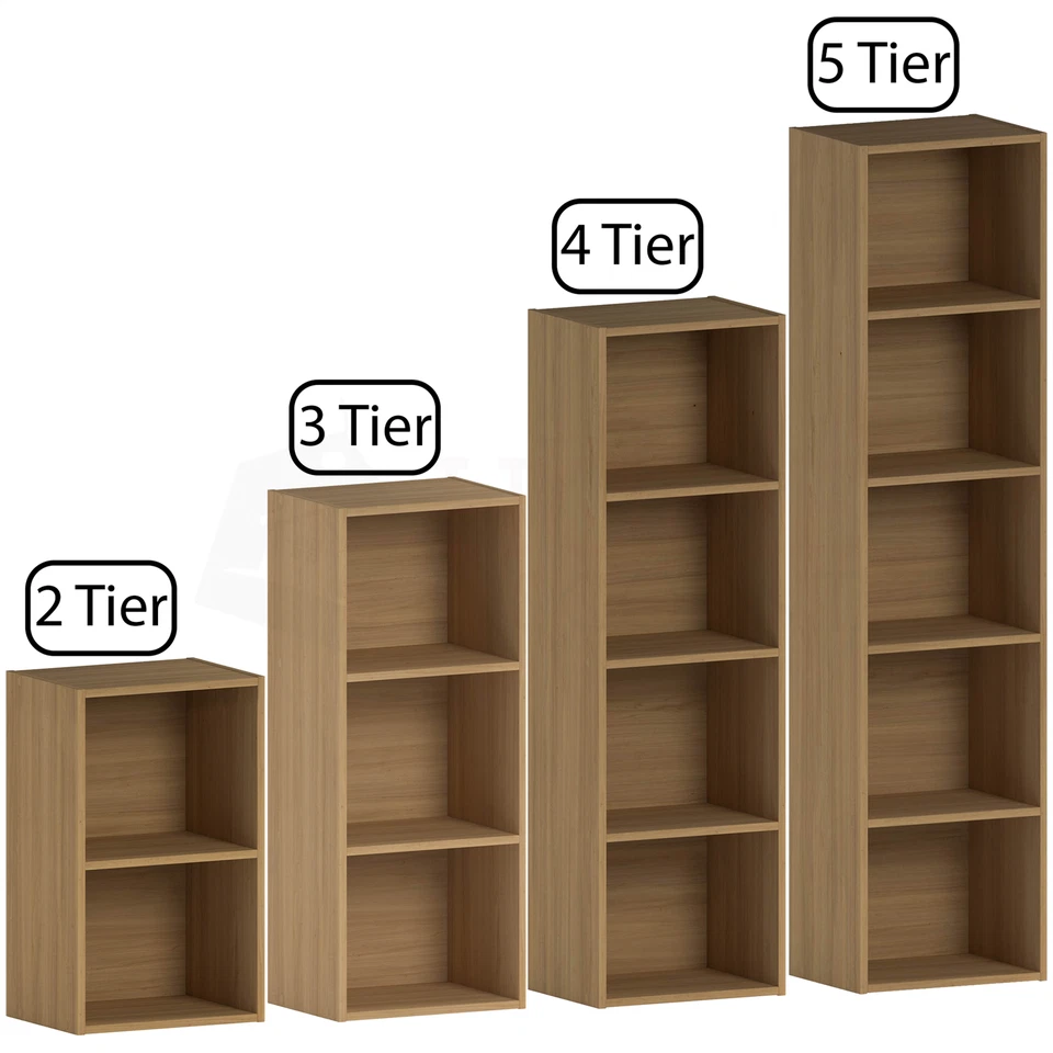 Cube 2 3 4 5 Tier Wooden Bookcase Shelf Shelving Display Storage Wood Unit Stand - Image 1 of 1