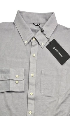 Western Rise Slim Fit Limitless Merino Wool Button Down Shirt Wicking Smoke S - Image 1 of 4