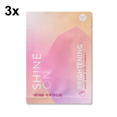 Lot of 3 Regular Brightening Vitamin C Sheet Mask Facial Shine On Citrus 0.84oz - Image 1 of 4
