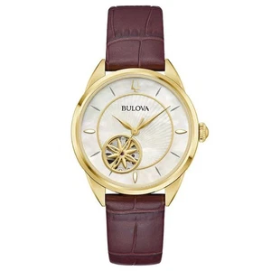 Nuevo Reloj Bulova Mujer Sutton Automático Marrón 34MM 97L179 - Imagen 1 de 5