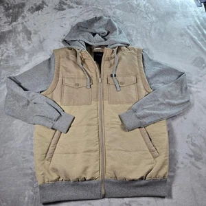 RVCA Jacke Herren M grau hellbraun Kapuze Weste Natur Industrie Full Zip Freizeit Mantel - Bild 1 von 10