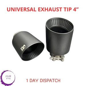 Auspuff Tips 2X Akrapovic 4 " Ausgang 304 Matt Schwarz Edelstahl Universal - Picture 1 of 6