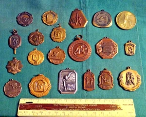 Junk Drawer Lot20 Vintage Brass & Bronze Various Sports Charms Medals Unsearched - Picture 1 of 11