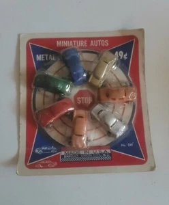 VINTAGE.....BARCLAY METAL MINIATURE 7 AUTOS NO 339 ON CARD ! - Picture 1 of 3