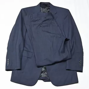Jos A Bank 38R 32x32 Blue 100% Wool Mens Sport Coat Jacket Pants Suit - Picture 1 of 24