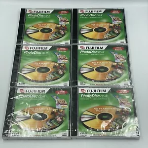 6 x Fujifilm PhotoDisc CD-Recordable UV Protected Blank Discs • 700MB New Sealed - Picture 1 of 4